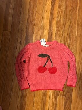 Pink Cherry Knit Kids Sweater